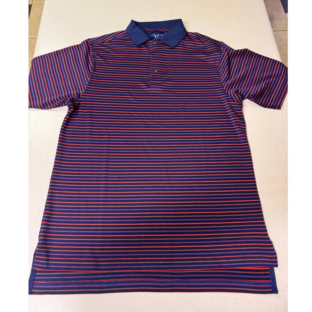 Bobby Jones X-H2O Mens Medium Polo Shirt Multi-Color Striped Golf Performance